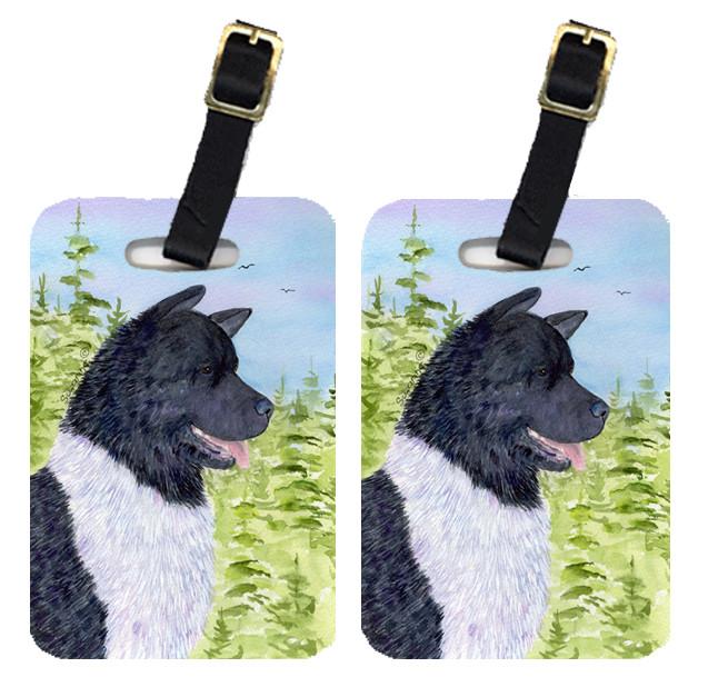 Pair of 2 Akita Luggage Tags by Caroline&#39;s Treasures