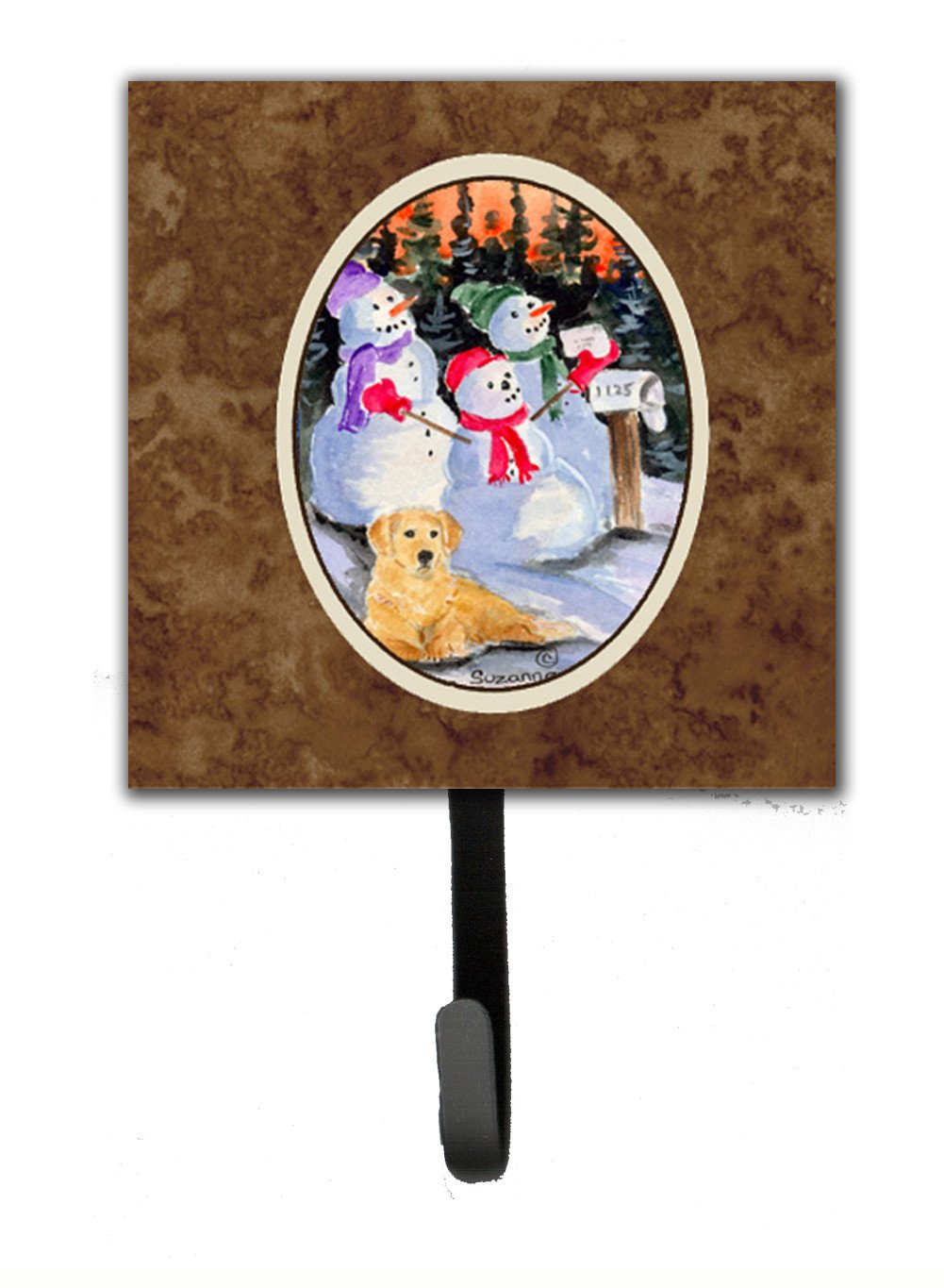 Snowman with Golden Retriever Leash Holder or Key Hook by Caroline&#39;s Treasures