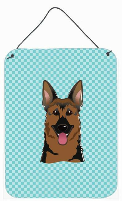 Checkerboard Blue German Shepherd Wall or Door Hanging Prints BB1149DS1216 by Caroline's Treasures