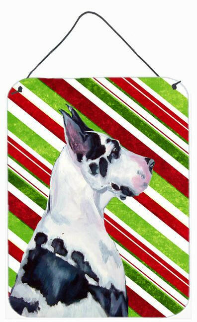 Great Dane Candy Cane Holiday Christmas Wall or Door Hanging Prints by Caroline's Treasures