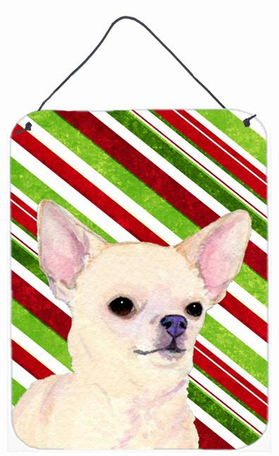 Chihuahua Candy Cane Holiday Christmas  Metal Wall or Door Hanging Prints by Caroline's Treasures