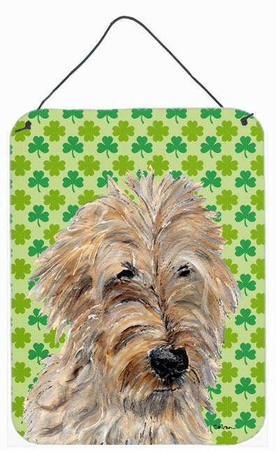 Golden Doodle 2 Lucky Shamrock St. Patrick&#39;s Day Wall or Door Hanging Prints SC9739DS1216 by Caroline&#39;s Treasures