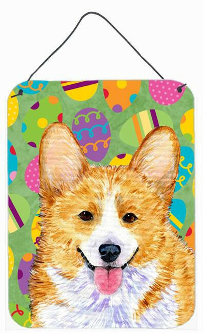 Corgi Easter Eggtravaganza Aluminium Metal Wall or Door Hanging Prints by Caroline's Treasures