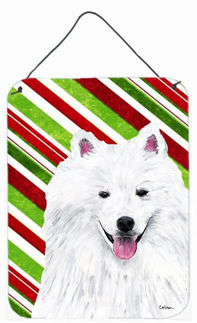 American Eskimo Holiday Christmas Aluminium Metal Wall or Door Hanging Prints by Caroline's Treasures