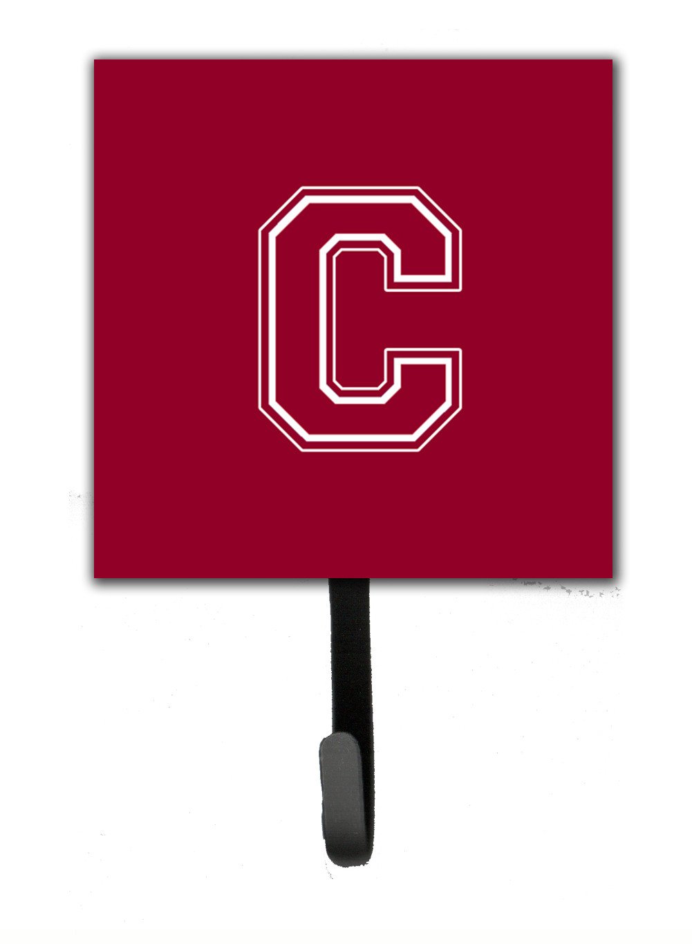 Letter C Initial Monogram - Maroon and White Leash Holder or Key Hook by Caroline's Treasures