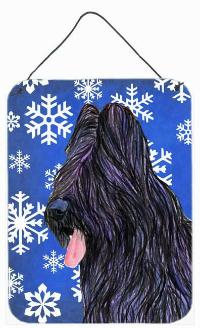 Briard Winter Snowflakes Holiday Aluminium Metal Wall or Door Hanging Prints by Caroline's Treasures