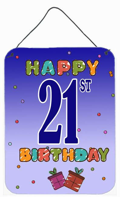 Happy 21st Birthday Wall or Door Hanging Prints CJ1121DS1216 by Caroline's Treasures