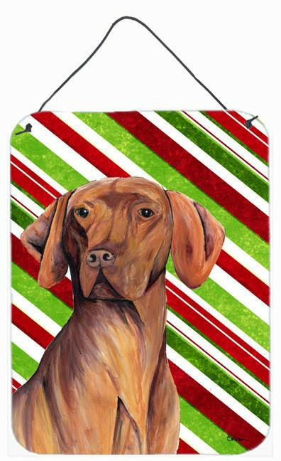 Vizsla Candy Cane Holiday Christmas Aluminium Metal Wall or Door Hanging Prints by Caroline's Treasures