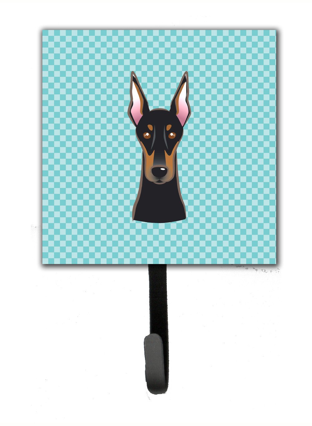 Checkerboard Blue Doberman Leash or Key Holder BB1183SH4 by Caroline's Treasures