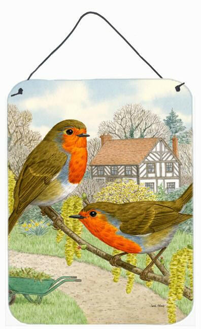 European Robins Wall or Door Hanging Prints ASA2097DS1216 by Caroline&#39;s Treasures