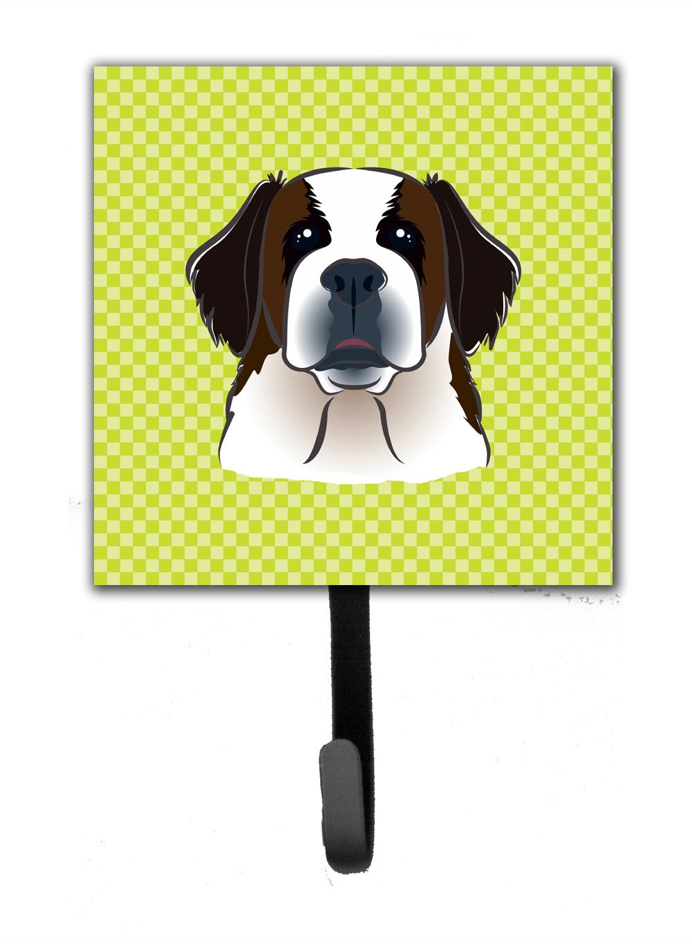 Checkerboard Lime Green Saint Bernard Leash or Key Holder BB1308SH4 by Caroline's Treasures