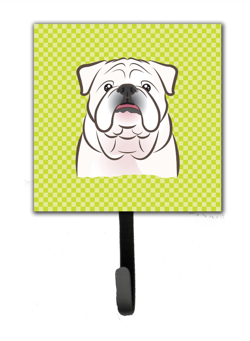 Checkerboard Lime Green White English Bulldog  Leash or Key Holder BB1282SH4 by Caroline's Treasures