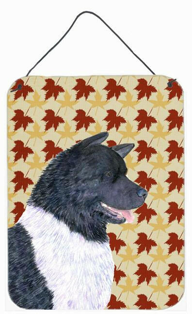 Akita Fall Leaves Portrait Aluminium Metal Wall or Door Hanging Prints by Caroline's Treasures