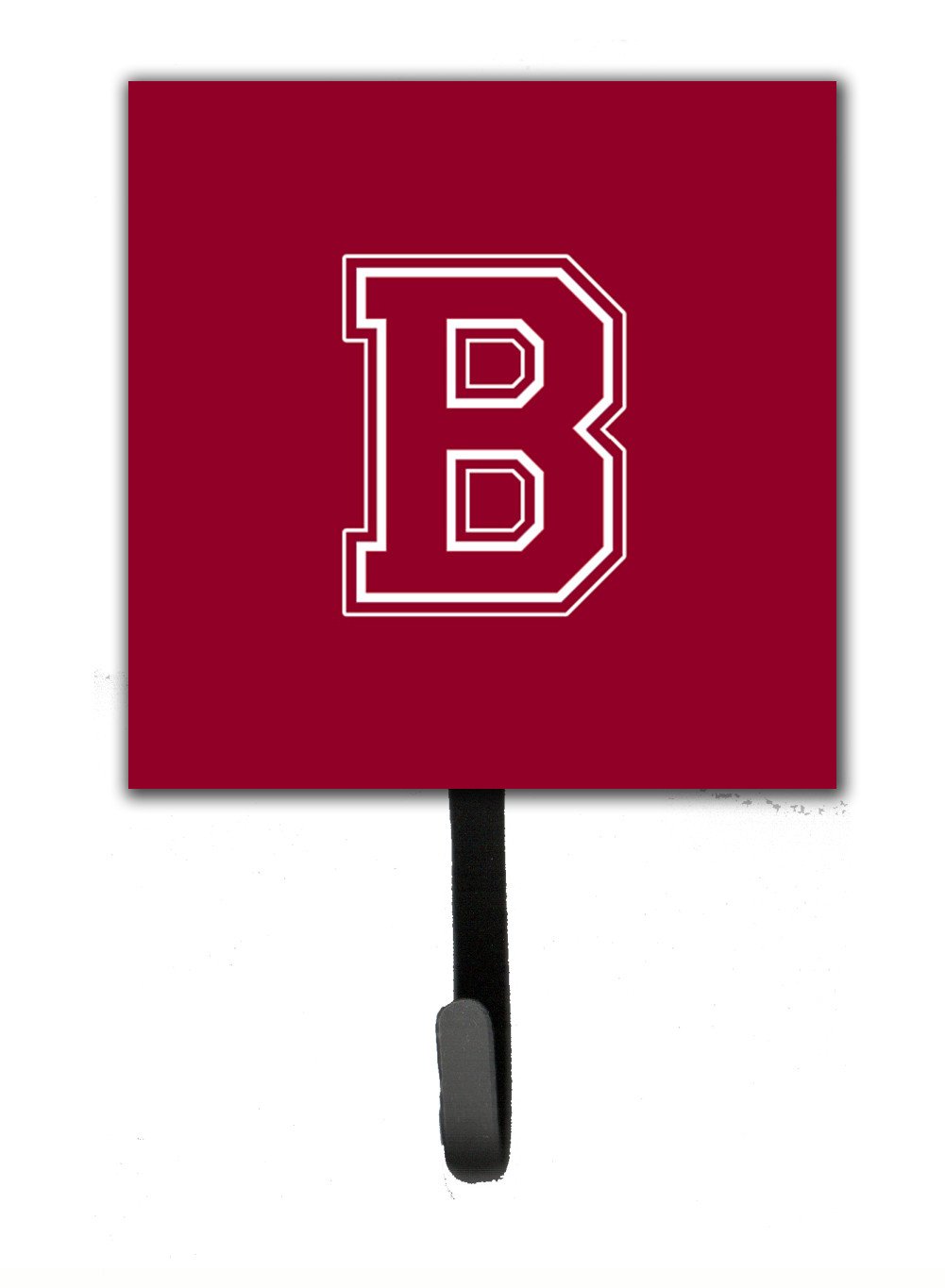 Letter B Initial Monogram - Maroon and White Leash Holder or Key Hook by Caroline's Treasures