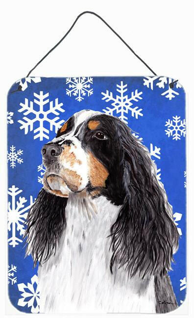 Springer Spaniel Winter Snowflakes Holiday Metal Wall or Door Hanging Prints by Caroline&#39;s Treasures