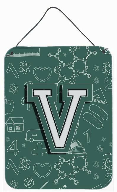 Letter V Back to School Initial Wall or Door Hanging Prints CJ2010-VDS1216 by Caroline's Treasures