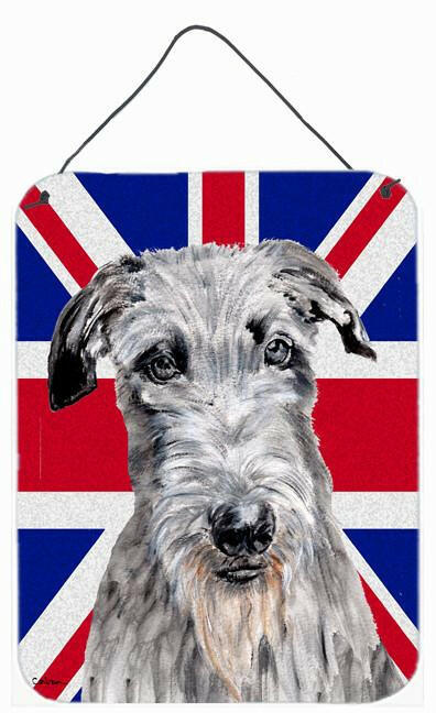 Scottish Deerhound with English Union Jack British Flag Wall or Door Hanging Prints SC9881DS1216 by Caroline's Treasures