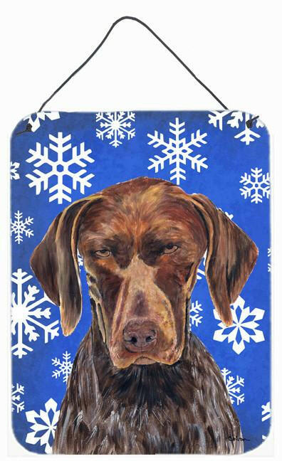 German Shorthaired Pointer Snowflakes Holiday Metal Wall or Door Hanging Prints by Caroline's Treasures