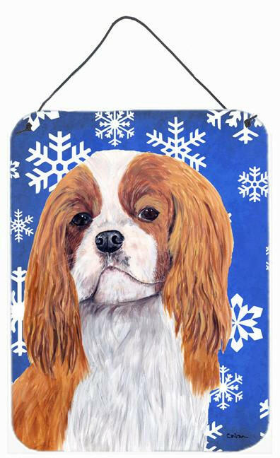 Cavalier Spaniel Winter Snowflakes Holiday Metal Wall or Door Hanging Prints by Caroline's Treasures