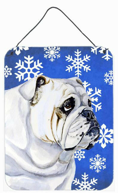 Bulldog English Winter Snowflakes Holiday Wall or Door Hanging Prints by Caroline's Treasures