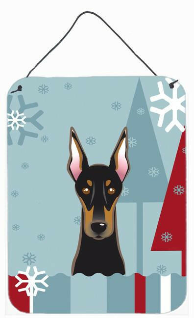 Winter Holiday Doberman Wall or Door Hanging Prints BB1741DS1216 by Caroline's Treasures