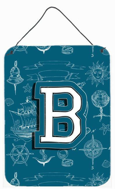 Letter B Sea Doodles Initial Alphabet Wall or Door Hanging Prints CJ2014-BDS1216 by Caroline&#39;s Treasures