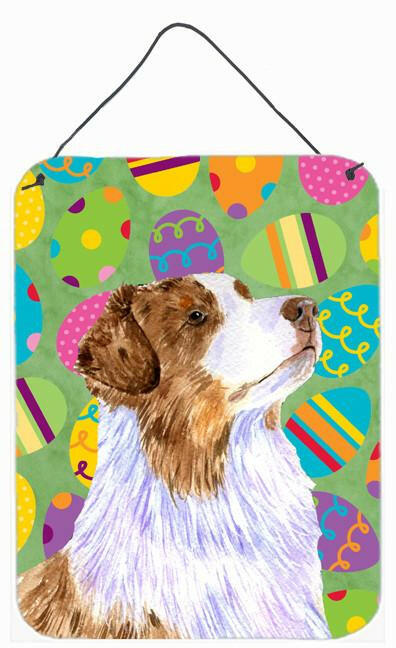 Australian Shepherd Easter Eggtravaganza Wall or Door Hanging Prints by Caroline's Treasures