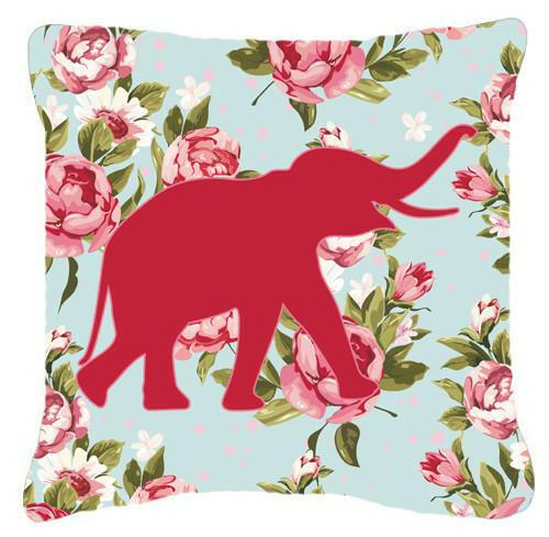 Elephant Shabby Chic Blue Roses   Canvas Fabric Decorative Pillow BB1011 - the-store.com