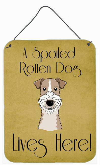 Wire Haired Fox Terrier Spoiled Dog Lives Here Wall or Door Hanging Prints BB1495DS1216 by Caroline's Treasures