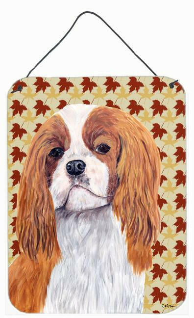 Cavalier Spaniel Fall Leaves Portrait Wall or Door Hanging Prints by Caroline&#39;s Treasures