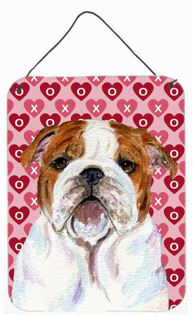 Bulldog English Hearts Love and Valentine's Day Wall or Door Hanging Prints by Caroline's Treasures