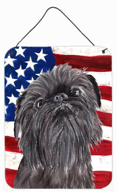 Brussels Griffon USA American Flag Aluminium Metal Wall or Door Hanging Prints by Caroline&#39;s Treasures