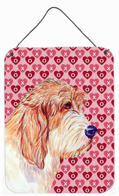 Petit Basset Griffon Vendeen Hearts Love Valentine's Wall Door Hanging Print by Caroline's Treasures