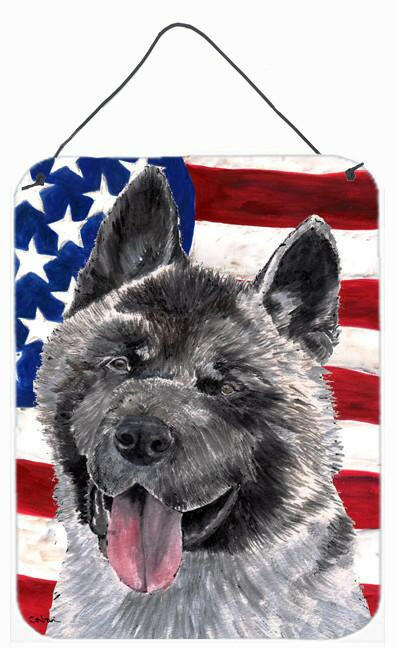 Akita USA Patriotic American Flag Wall or Door Hanging Prints SC9487DS1216 by Caroline&#39;s Treasures