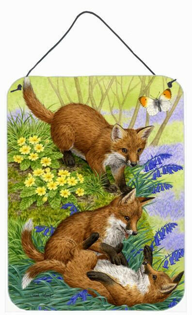 Fox Cubs Wall or Door Hanging Prints ASA2131DS1216 by Caroline's Treasures