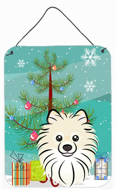 Christmas Tree and Pomeranian Wall or Door Hanging Prints BB1579DS1216 by Caroline&#39;s Treasures