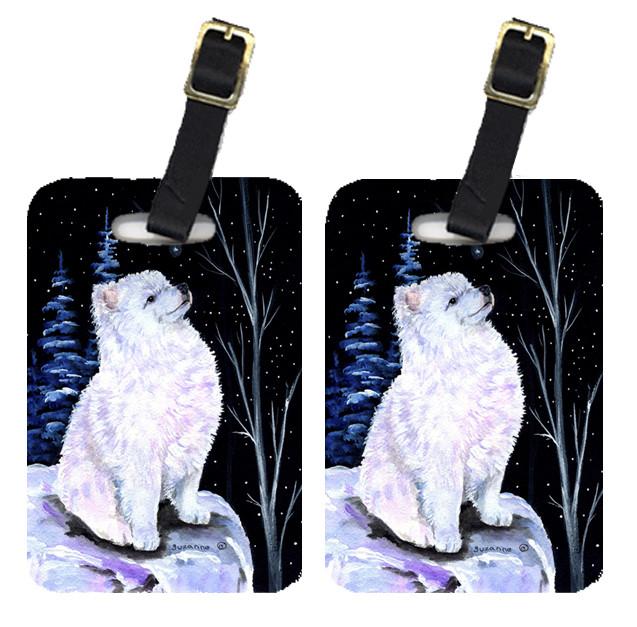 Starry Night American Eskimo Luggage Tags Pair of 2 by Caroline's Treasures