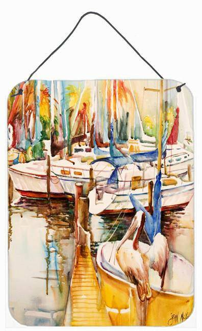 Sailboats and Pelicans Wall or Door Hanging Prints JMK1160DS1216 by Caroline's Treasures