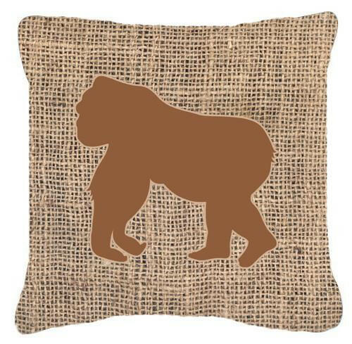 Gorilla Burlap and Brown   Canvas Fabric Decorative Pillow BB1129 - the-store.com