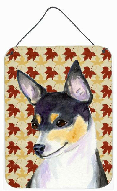 Chihuahua Fall Leaves Portrait Aluminium Metal Wall or Door Hanging Prints by Caroline&#39;s Treasures