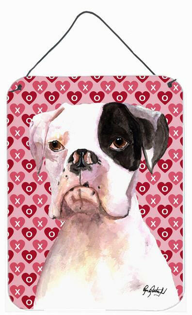 Cooper Love and Hearts Boxer Aluminium Metal Wall or Door Hanging Prints by Caroline's Treasures