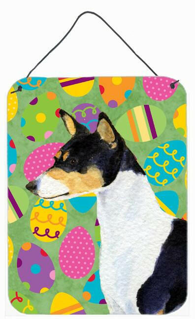 Basenji Easter Eggtravaganza Aluminium Metal Wall or Door Hanging Prints by Caroline&#39;s Treasures