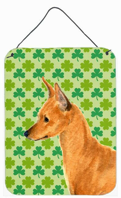 Min Pin St. Patrick's Day Shamrock Portrait Wall or Door Hanging Prints by Caroline's Treasures