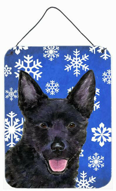 Australian Kelpie Winter Snowflakes Holiday Wall or Door Hanging Prints by Caroline&#39;s Treasures