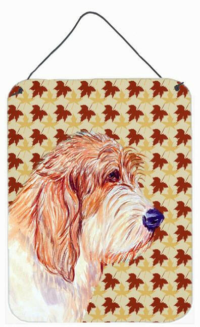 Petit Basset Griffon Vendeen Fall Leaves Portrait Wall or Door Hanging Prints by Caroline's Treasures