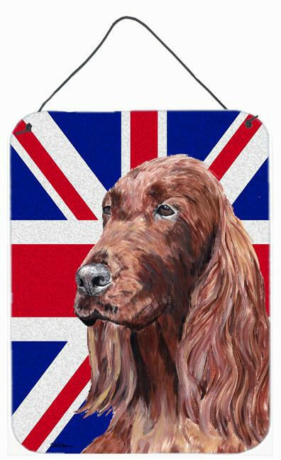 Irish Setter with Engish Union Jack British Flag Wall or Door Hanging Prints SC9870DS1216 by Caroline's Treasures