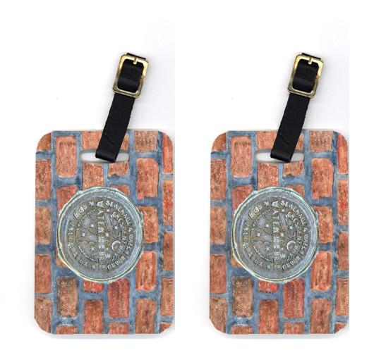 Pair of New Orleans Watermeter on Bricks Luggage Tags by Caroline's Treasures