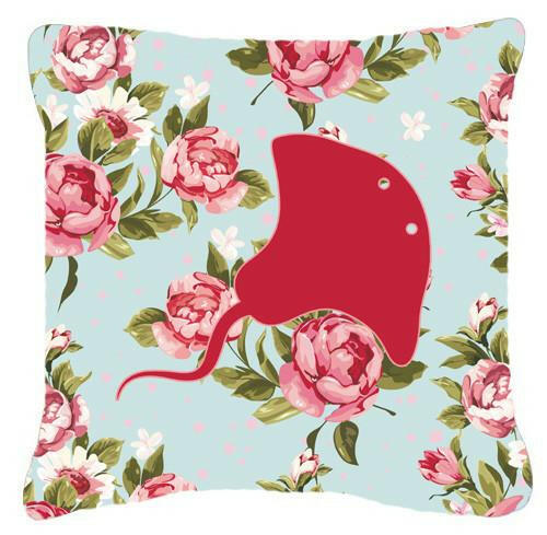 Stingray Shabby Chic Blue Roses   Canvas Fabric Decorative Pillow BB1095 - the-store.com