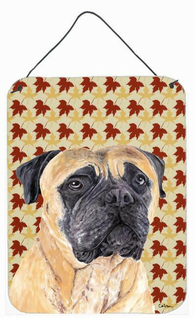 Mastiff Fall Leaves Portrait Aluminium Metal Wall or Door Hanging Prints by Caroline's Treasures