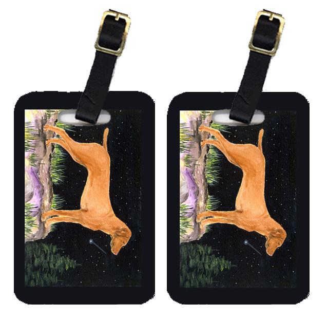 Starry Night Vizsla Luggage Tags Pair of 2 by Caroline&#39;s Treasures